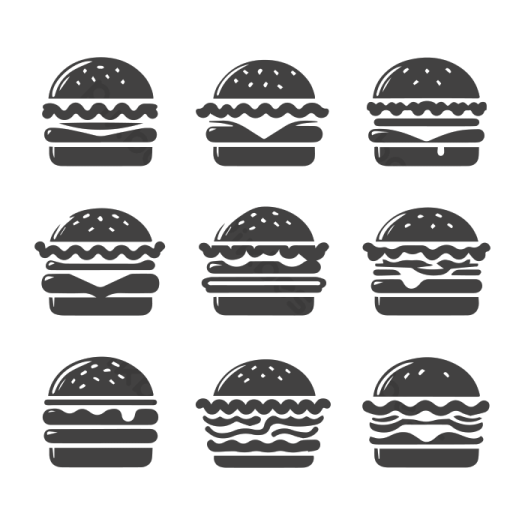 burgers icon set