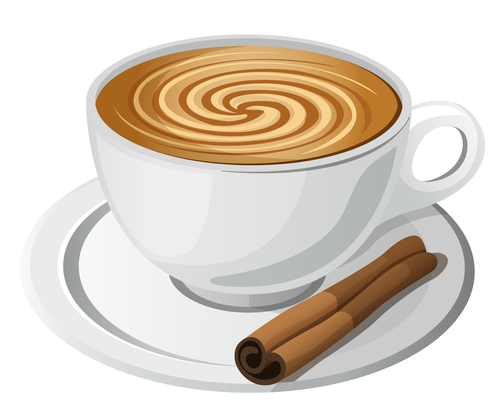 a cup of coffee and cinnamon