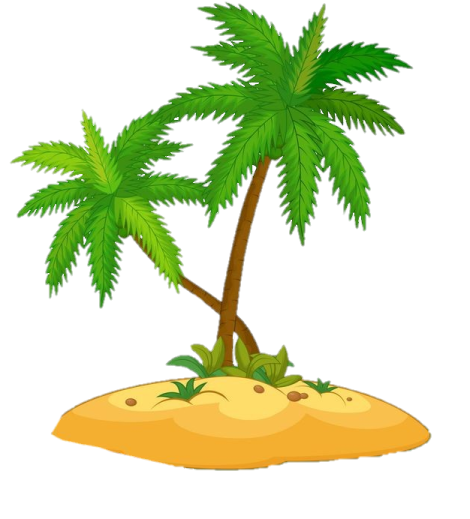 a palm tree on an island