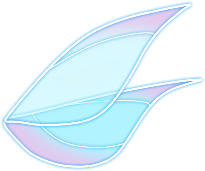 a blue and pink leaf on a white background