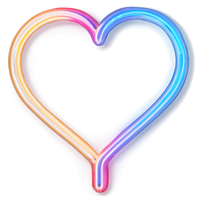 a rainbow colored heart on a white background