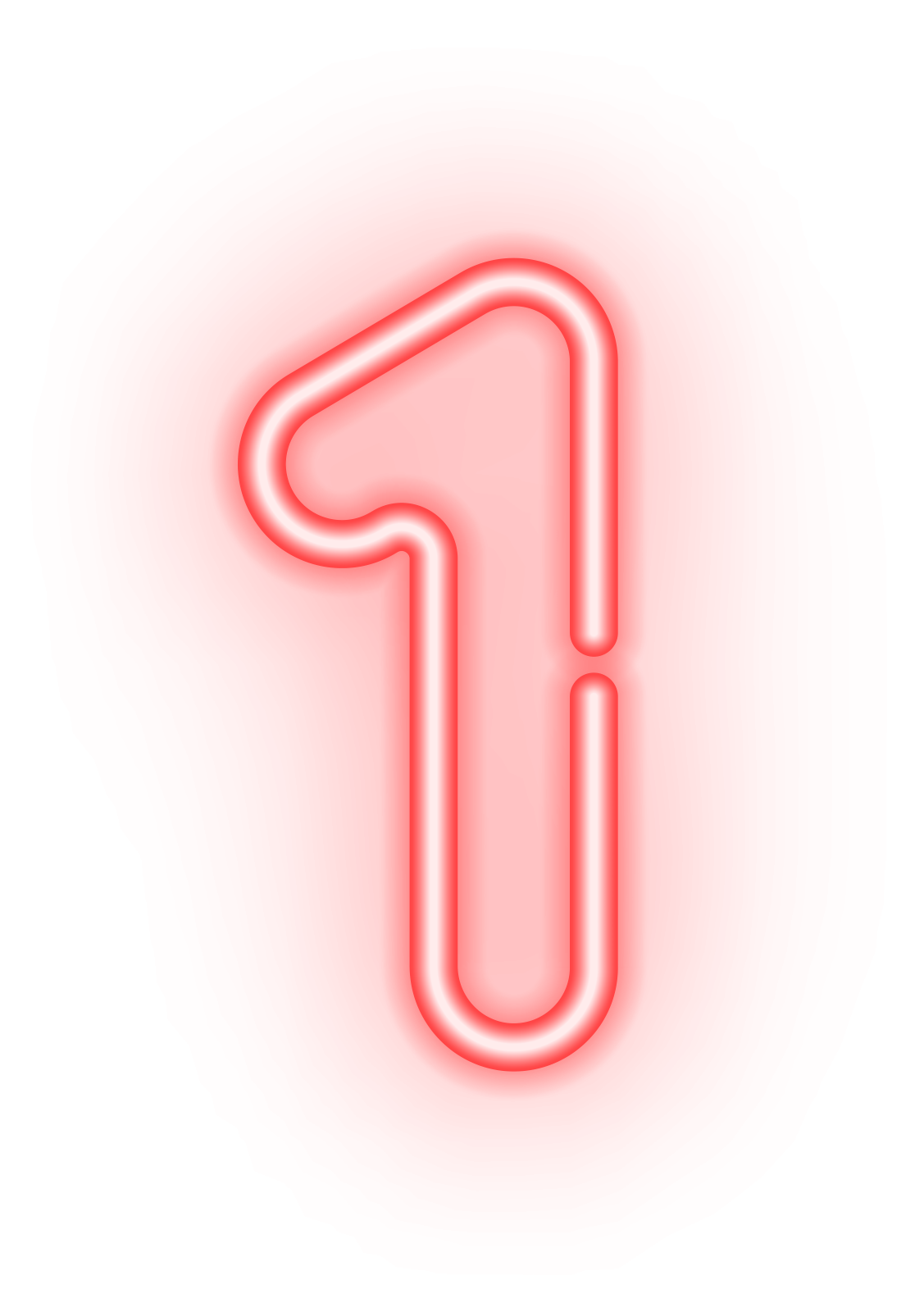 a neon letter t on a white background
