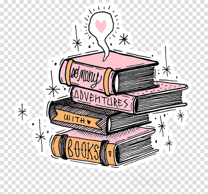 a stack of books with a heart on top