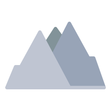 the logo for a company with mountains in the background