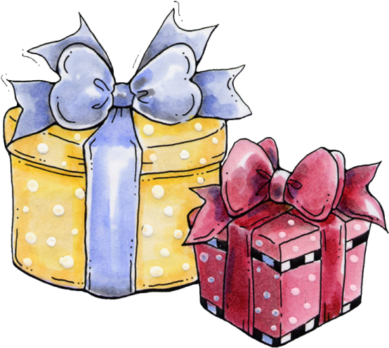 two gift boxes with bows