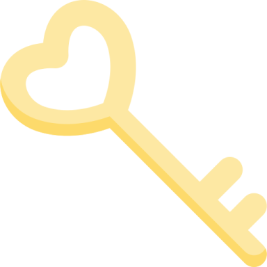 a gold key with a heart shaped key