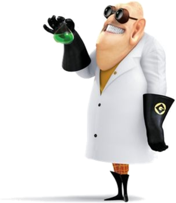 a cartoon character in a white coat and sunglasses
