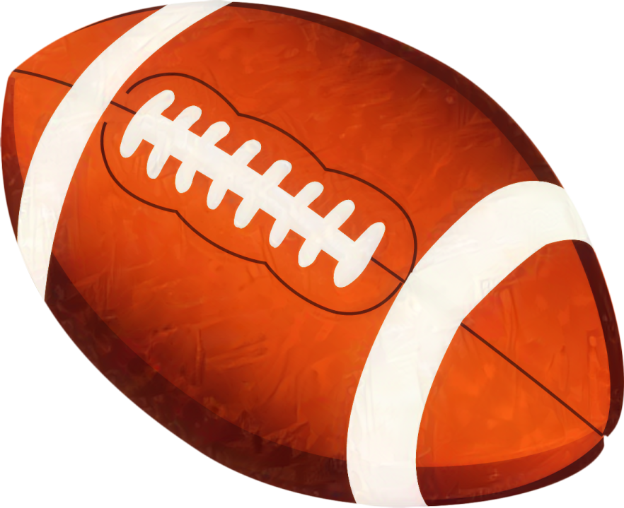 an orange football ball with a white stripe