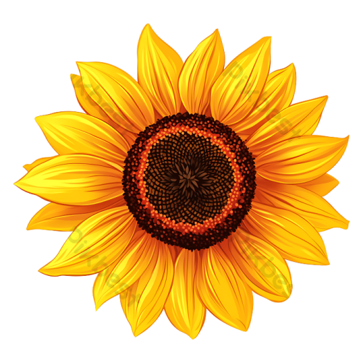 a sunflower on a white background