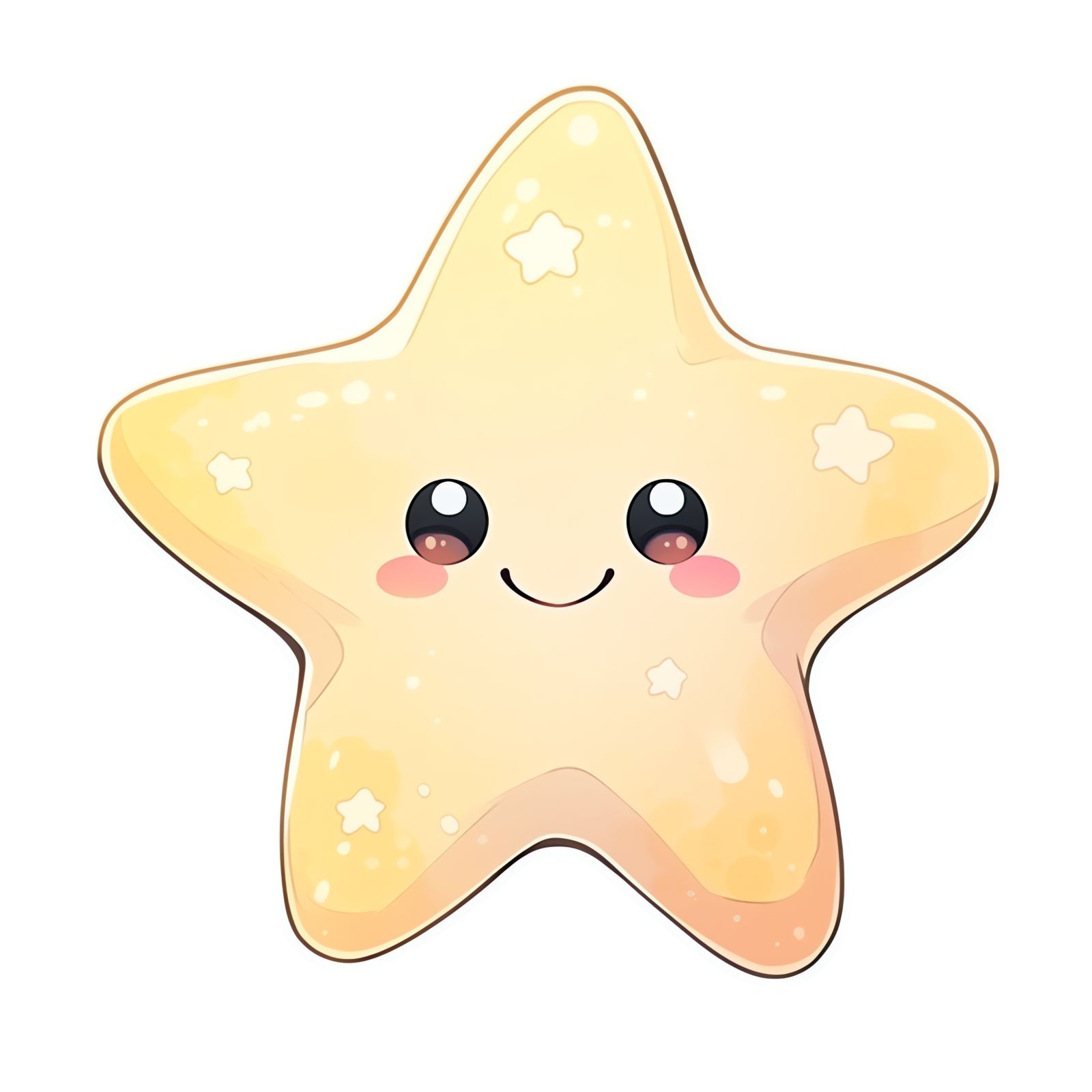 a cartoon star with a smiling face