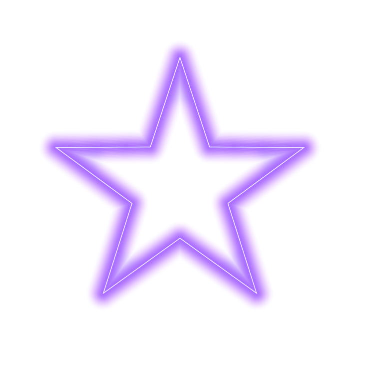 a purple neon star on a white background