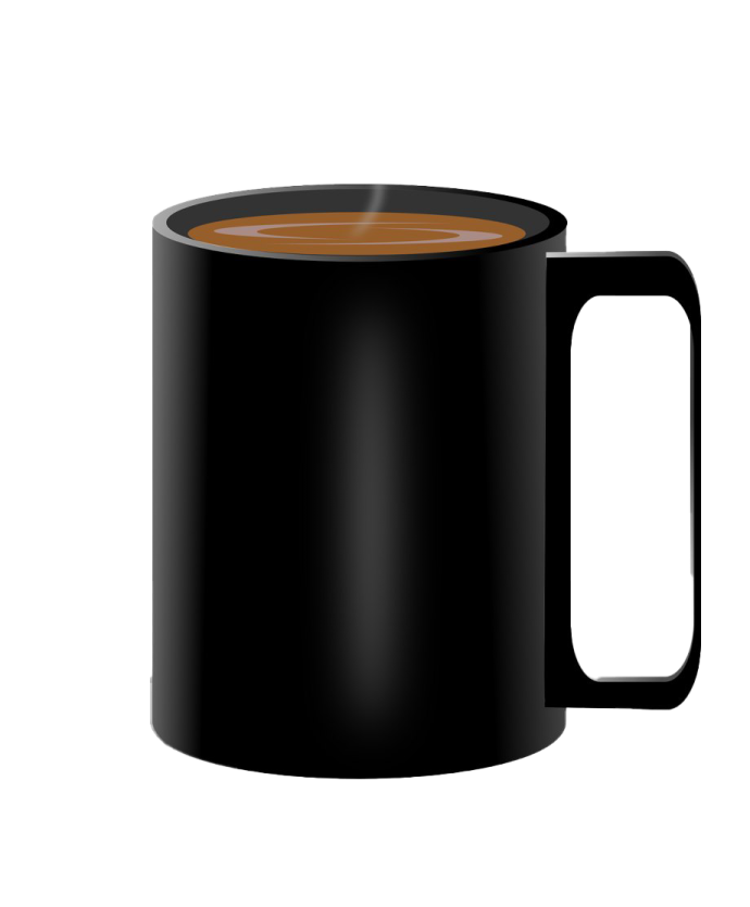 a black coffee mug on a white background