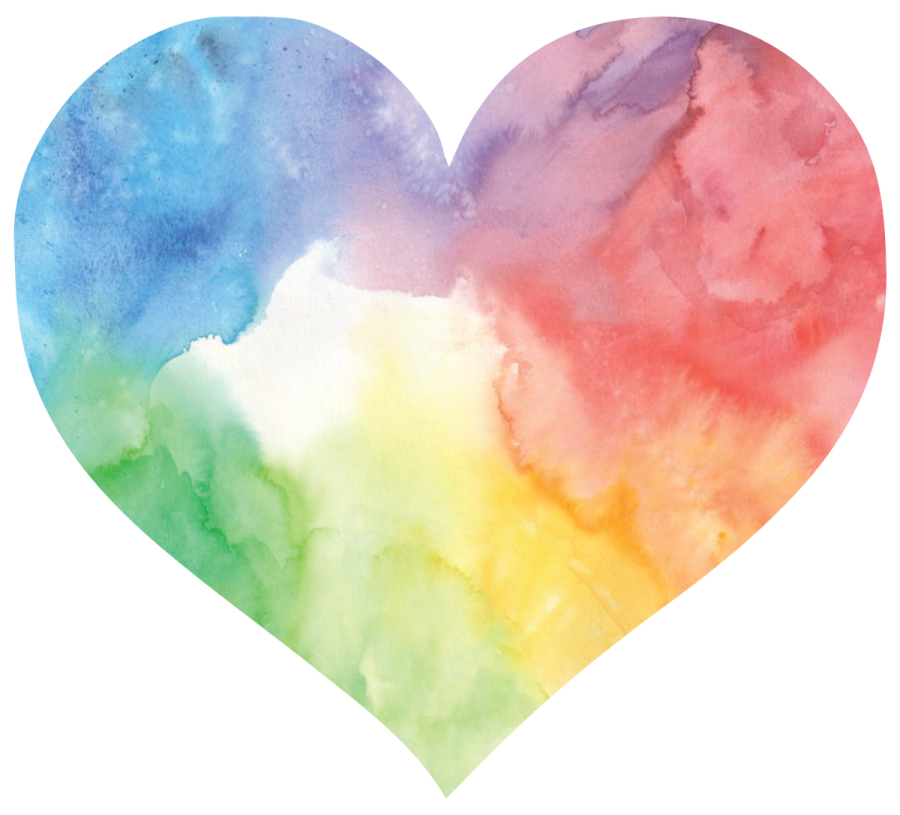 a watercolor heart on a white background
