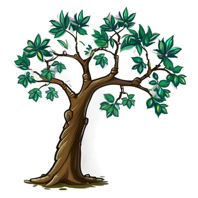 a tree with green leaves on it
