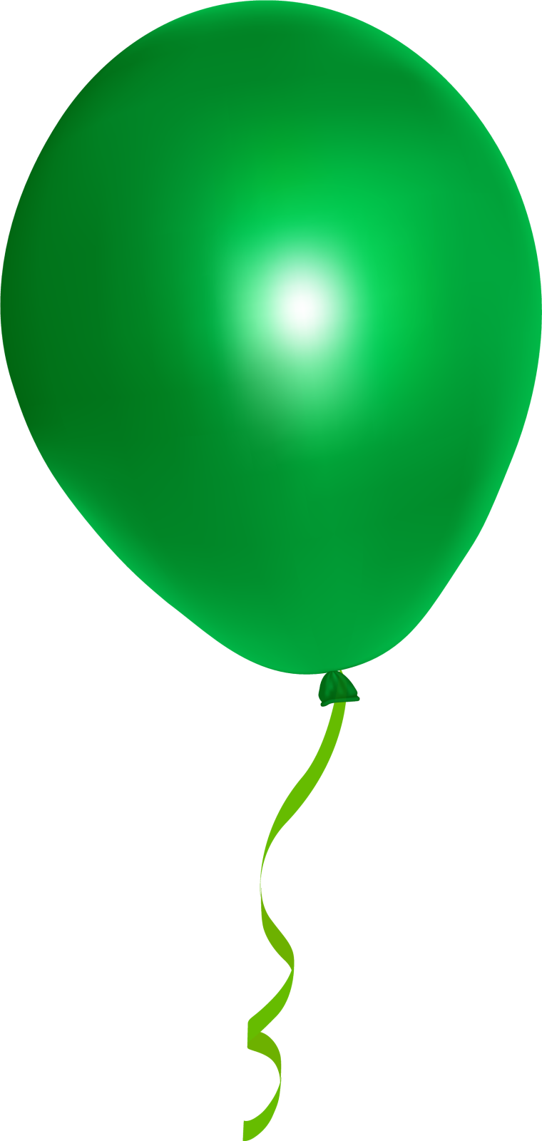 a green balloon with a long tail