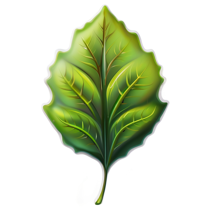 a green leaf on a white background