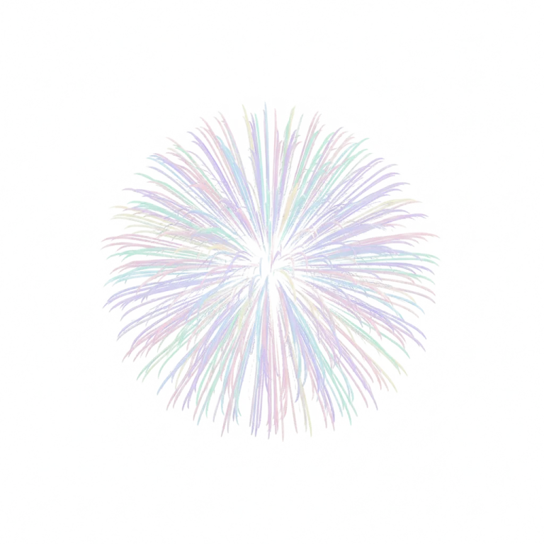 a colorful fireworks on a white background