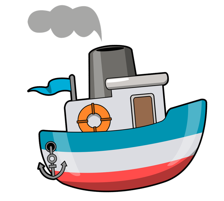 an image of a boat with a flag on it
