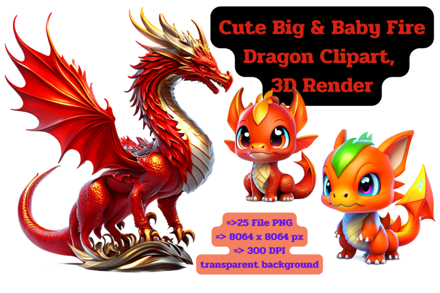 a red dragon and a yellow dragon are shown in this image