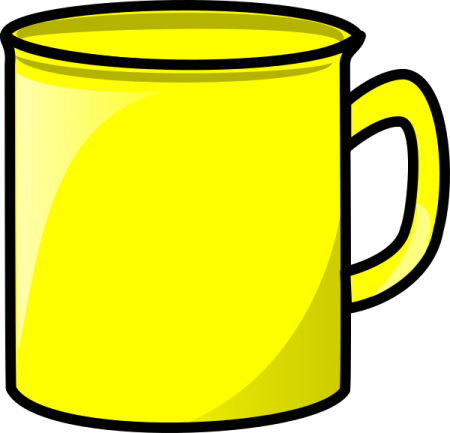 a yellow mug
