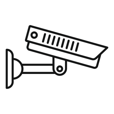 a black and white image of a security camera