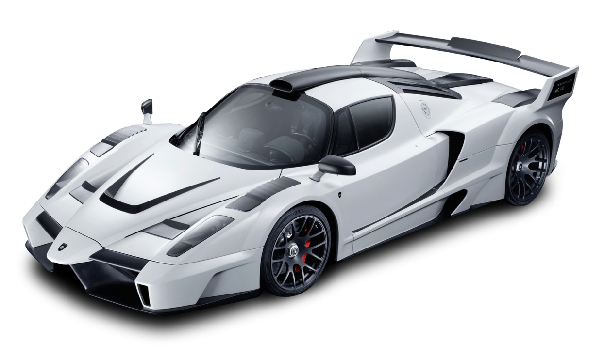 a white and black sports car