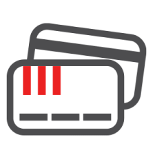 a credit card with a red stripe on it