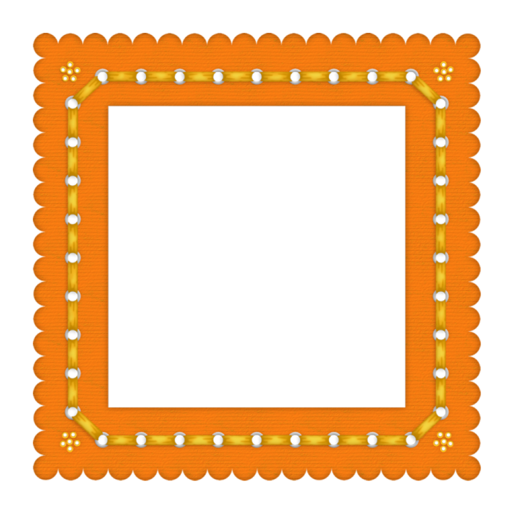 an orange frame with a white background