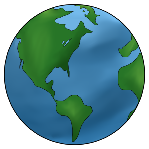 a blue and green earth