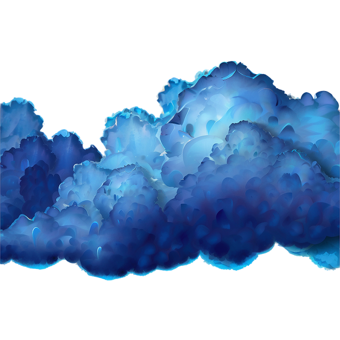 a blue cloud on a white background
