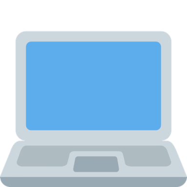 a laptop with a blue screen