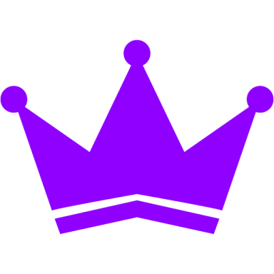 a purple crown on a white background
