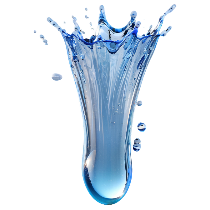 a splash of water on a white background