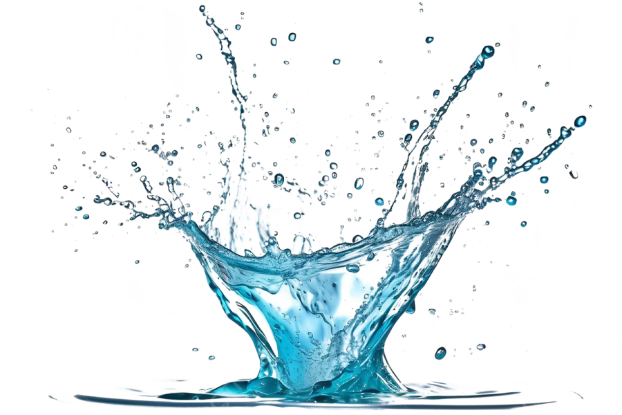 a splash of water on a white background