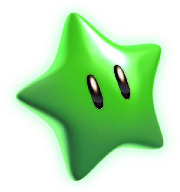 a green star on a white background