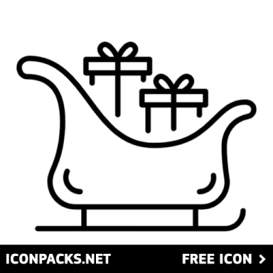 a black and white icon of a sler with a gift box