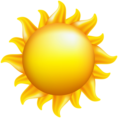 a yellow sun on a white background