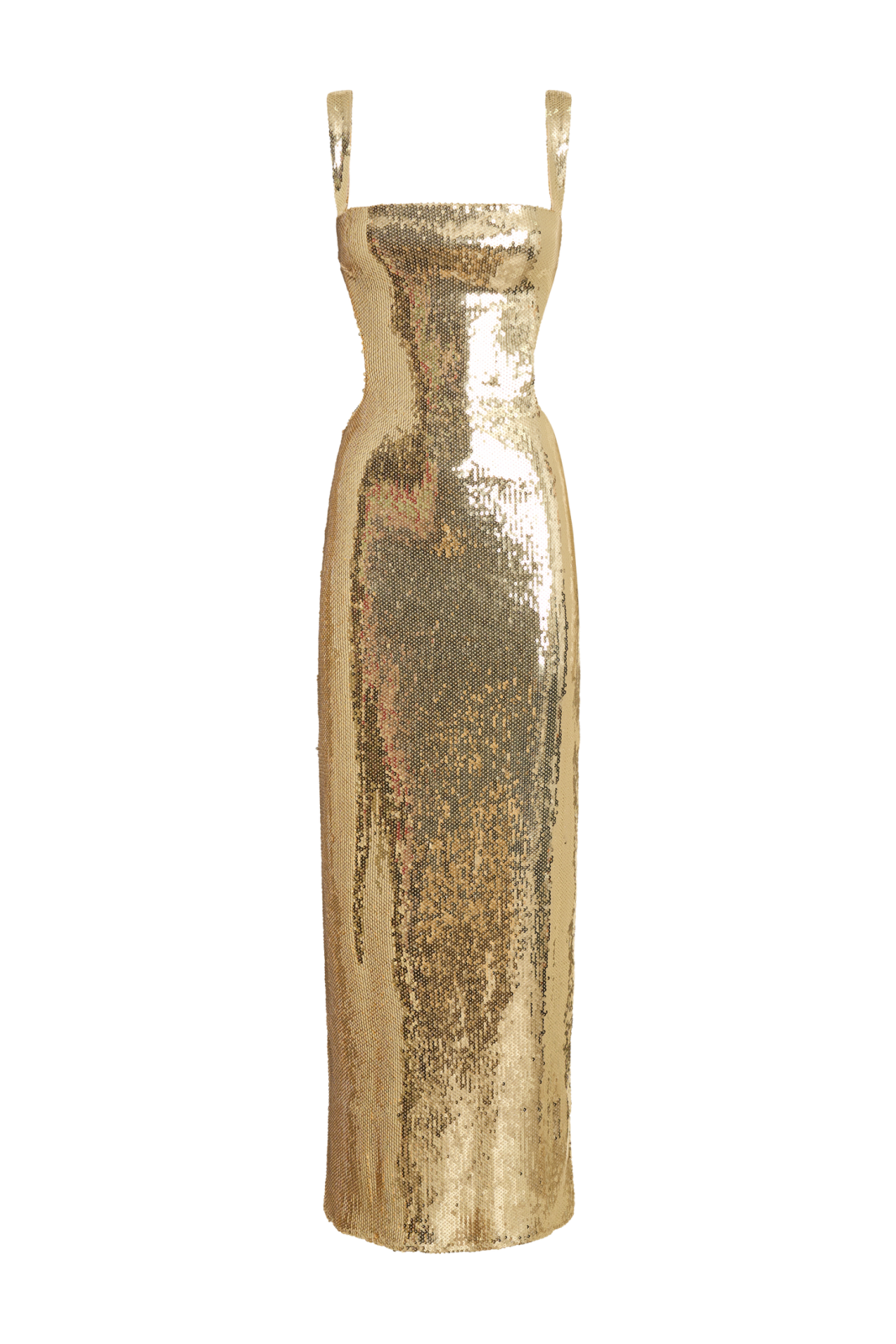 a gold dress on a white background