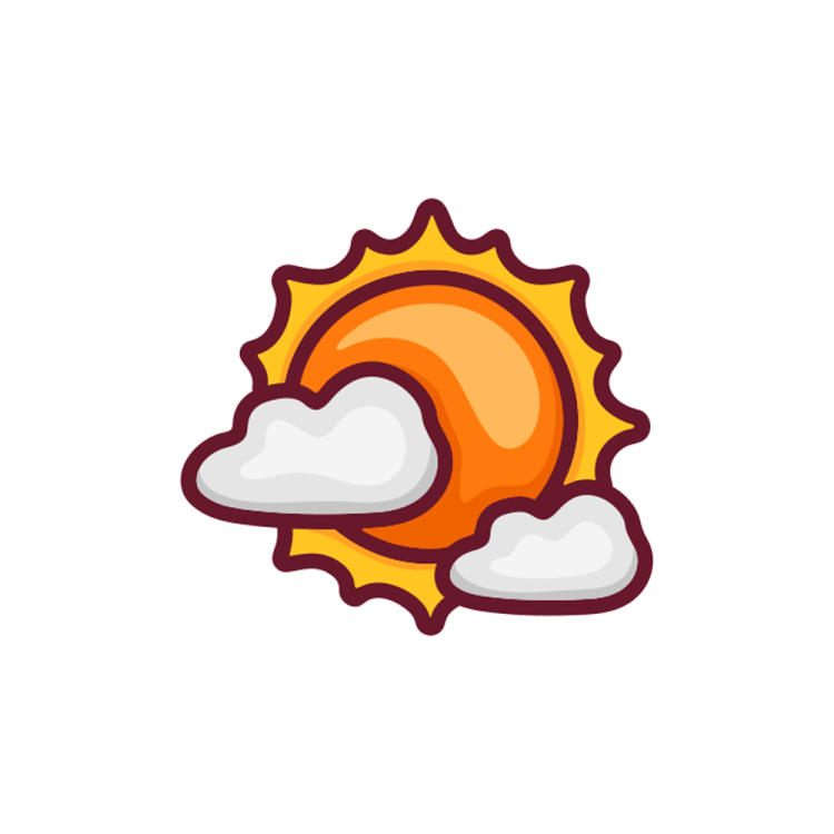 the sun and clouds icon