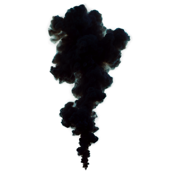 the smoke is black