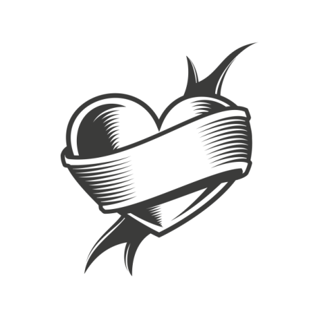 a black and white heart tattoo design