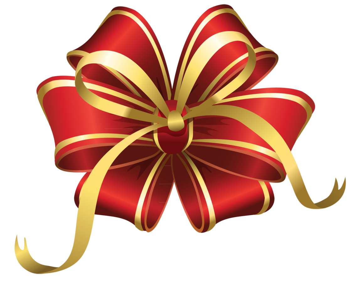 a red and gold bow