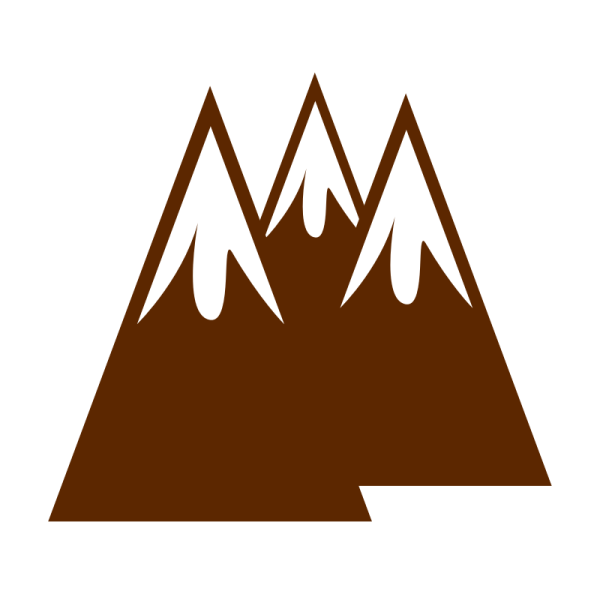 a brown and white mountain logo