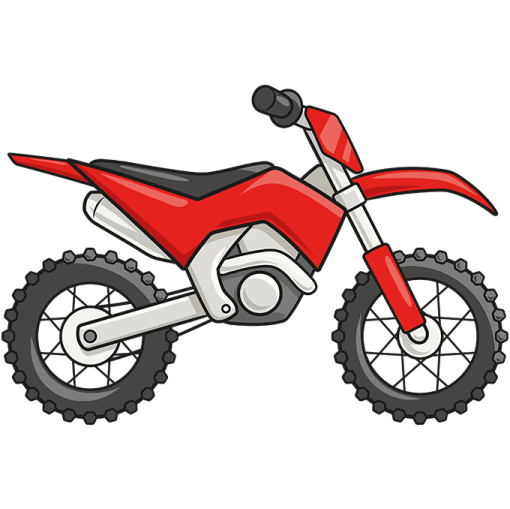 a red dirt bike on a white background