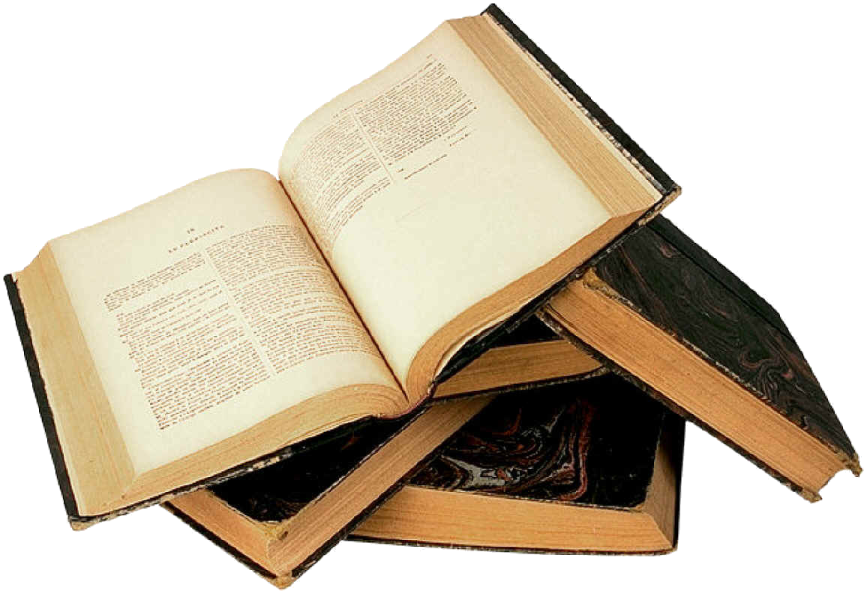 three old books stacked on top of each other books