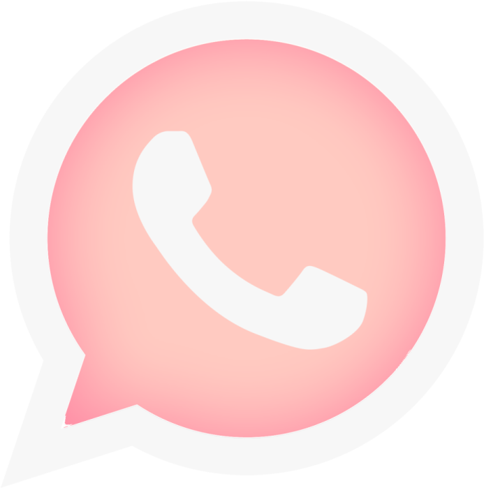 a pink phone icon with a white background