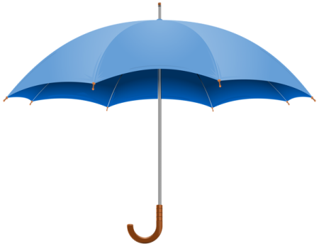 a blue umbrella on a white background