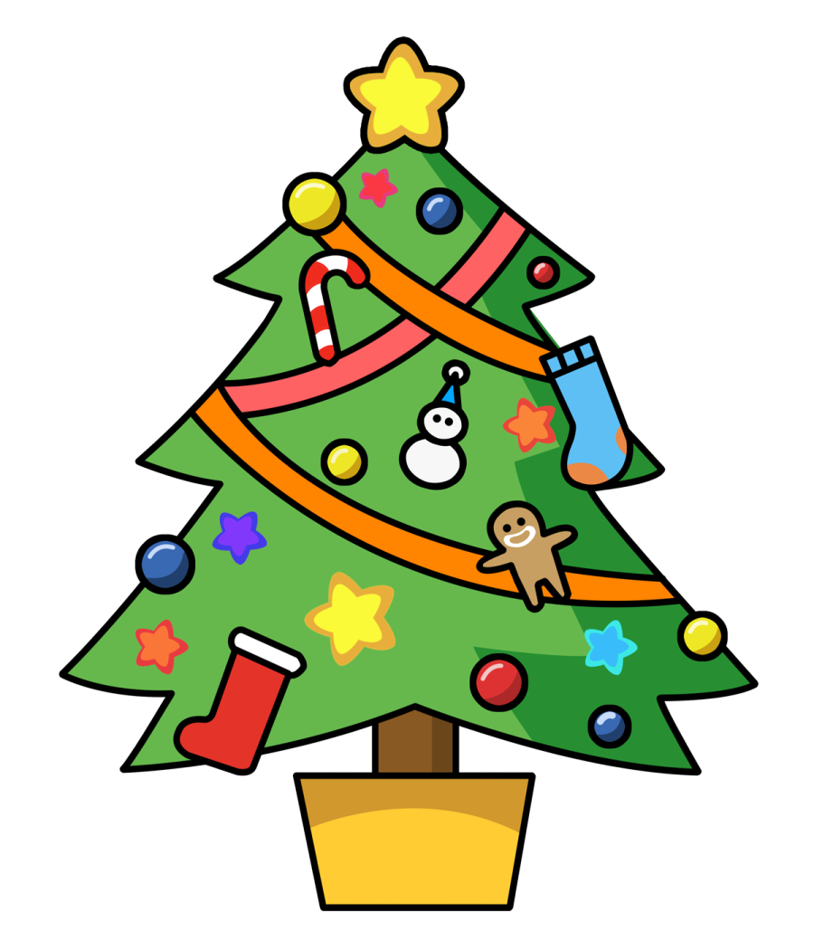a christmas tree with presents around it