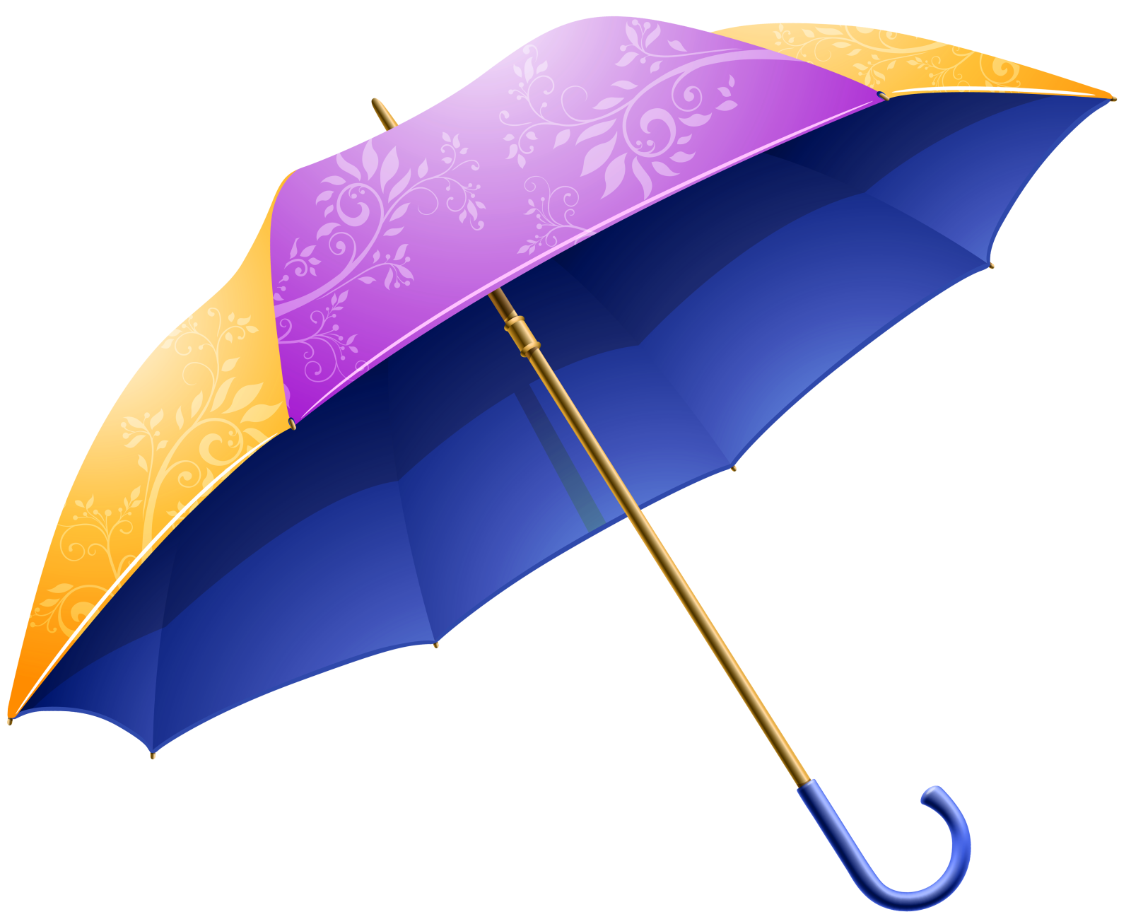 a purple and orange umbrella