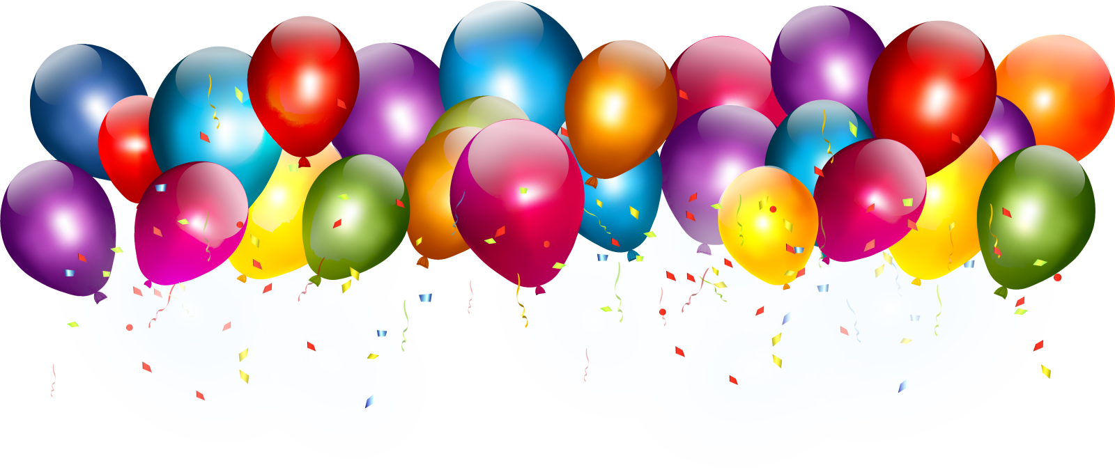 a bunch of balloons on a white background